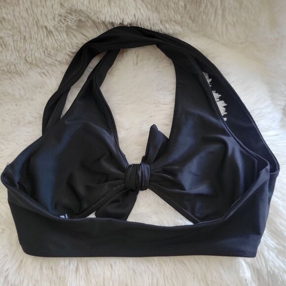 ALBION Black Cross Back Halter Bikini Top Knot - XS - Picture 5 of 10